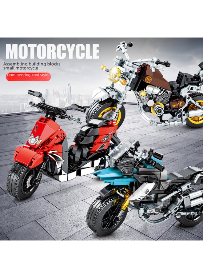 Senbao Building Blocks Technology Ducati Motorcycle Model Compatible With Lego Boys Puzzle Assembled Building Blocks Children's Toys-Color:Halal Road Peak Motorcycle 701132 [Color Box]]