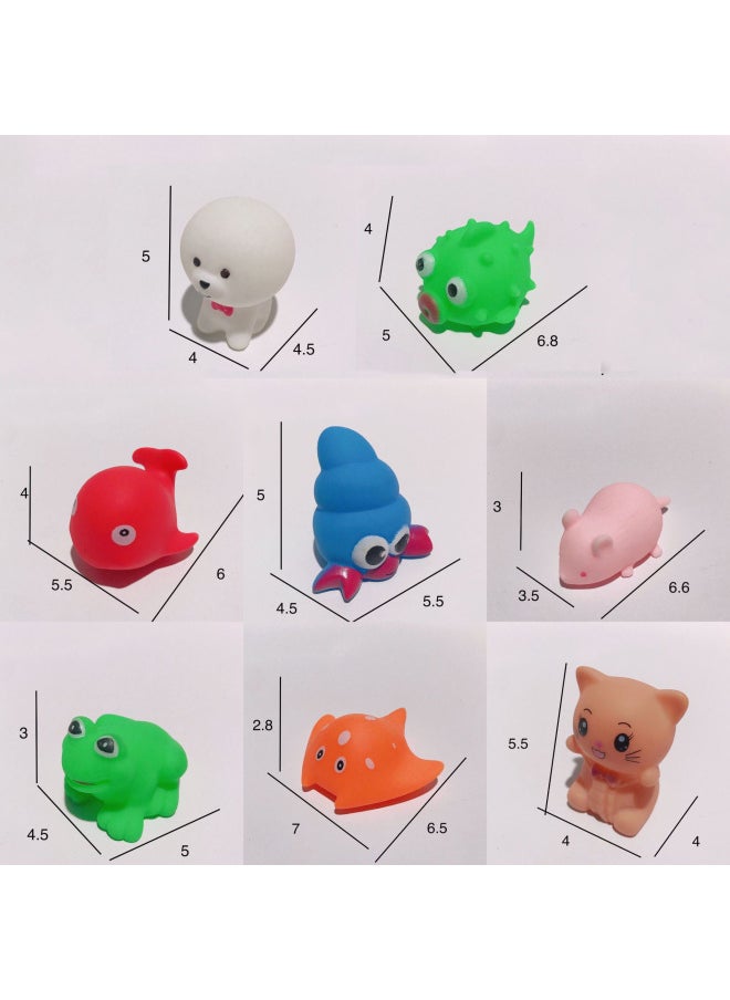 Internet Celebrity Pinch Call Water Play Toy Vinyl Cute Voice Decompression Vent Toy Baby Bathing Water Play Small Animal-Color:5*4*7 Red Fish