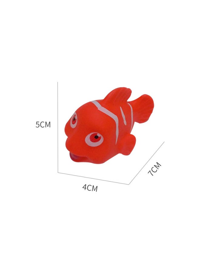 Internet Celebrity Pinch Call Water Play Toy Vinyl Cute Voice Decompression Vent Toy Baby Bathing Water Play Small Animal-Color:5*4*7 Red Fish
