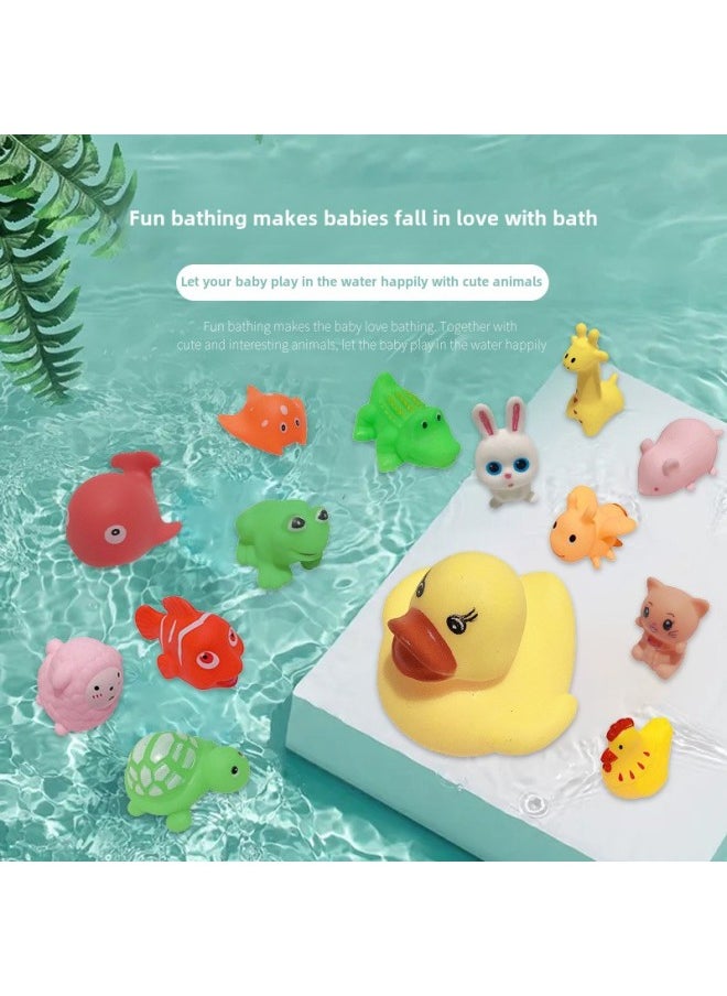 Internet Celebrity Pinch Call Water Play Toy Vinyl Cute Voice Decompression Vent Toy Baby Bathing Water Play Small Animal-Color:5*4*7 Red Fish