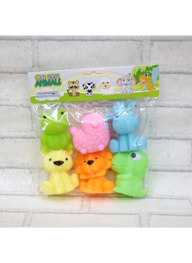Children's Toy Ball Categories Baby Hand Grab Ball Sound Making Soft Jelly Water Playing Enamel Squeezable Noise Making Biteable-Color:6 Forest Animals/card Head Bag