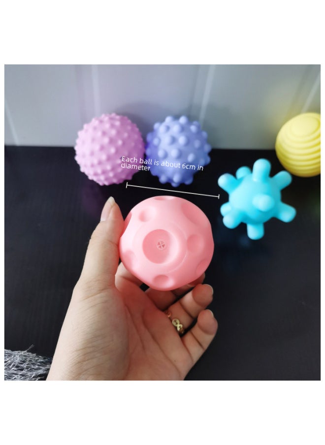 Children's Toy Ball Categories Baby Hand Grab Ball Sound Making Soft Jelly Water Playing Enamel Squeezable Noise Making Biteable-Color:6 Forest Animals/card Head Bag