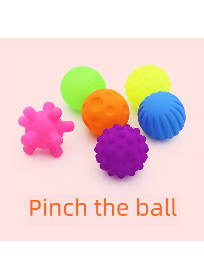 Children's Toy Ball Categories Baby Hand Grab Ball Sound Making Soft Jelly Water Playing Enamel Squeezable Noise Making Biteable-Color:6 Forest Animals/card Head Bag