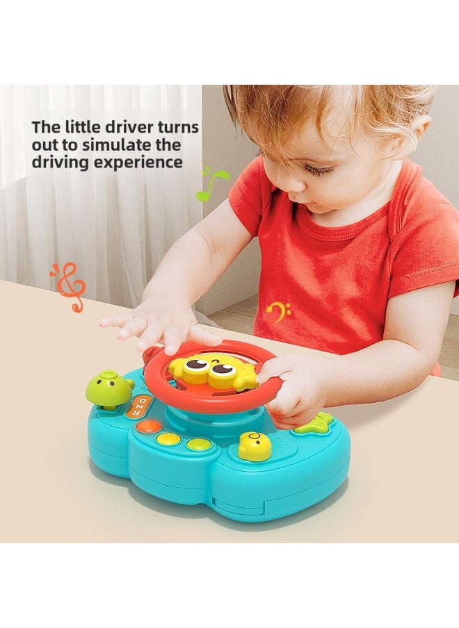Children's Toys Educational Early Education Cartoon Steering Wheel Simulation Co-pilot Driving Baby Toy Montessori Baby-Color:Crab Steering Wheel 【English Color Box】】