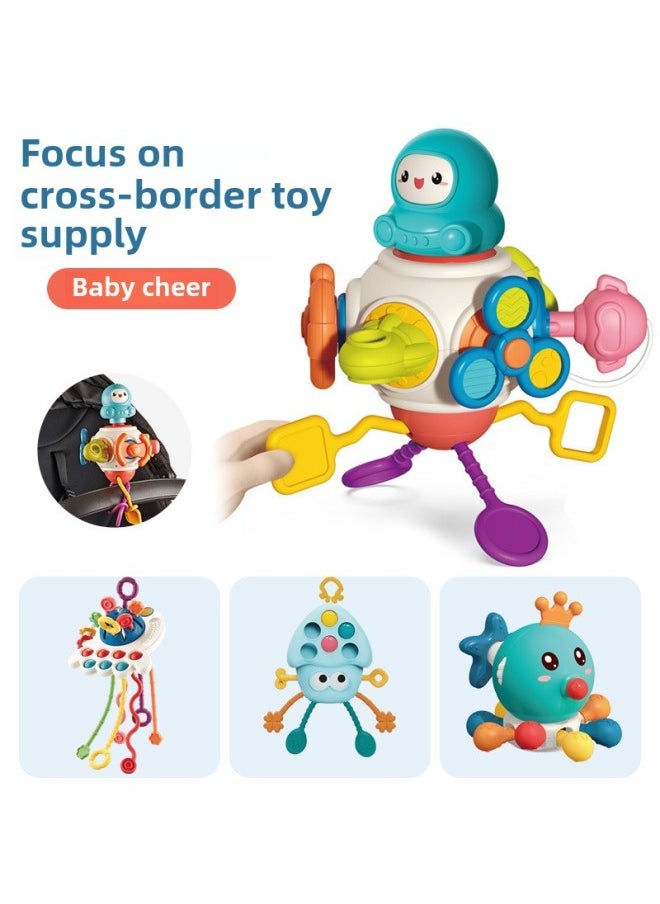 Baby Sucker Toys 0-18 Months Newborn Baby Lala Grasp Hand Grab Ball Hot Sale-Color:Puffer Twist Music-green