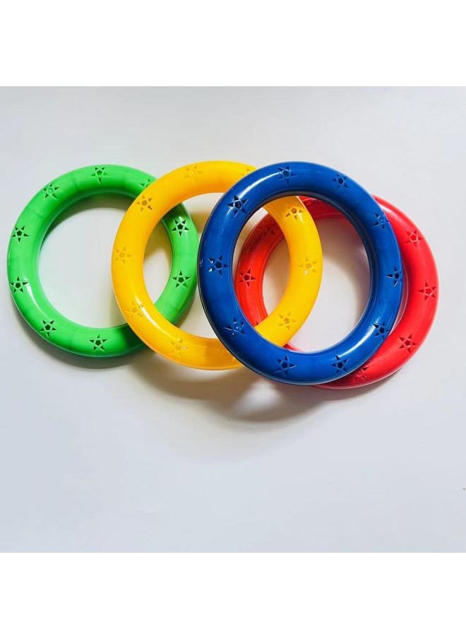 Kindergarten Morning Exercise Equipment Gymnastics Ring Plastic Sound Gymnastics Ring Plastic Dance Hand Ring Children's Hand Ring-Specifications:15cm Silent Red