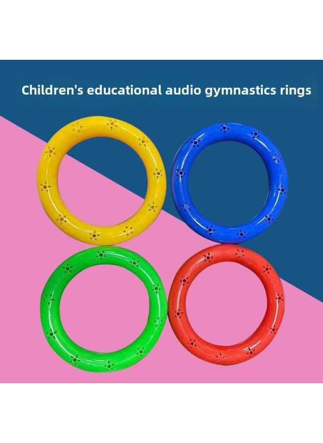 Kindergarten Morning Exercise Equipment Gymnastics Ring Plastic Sound Gymnastics Ring Plastic Dance Hand Ring Children's Hand Ring-Specifications:18cm With Sound Yellow