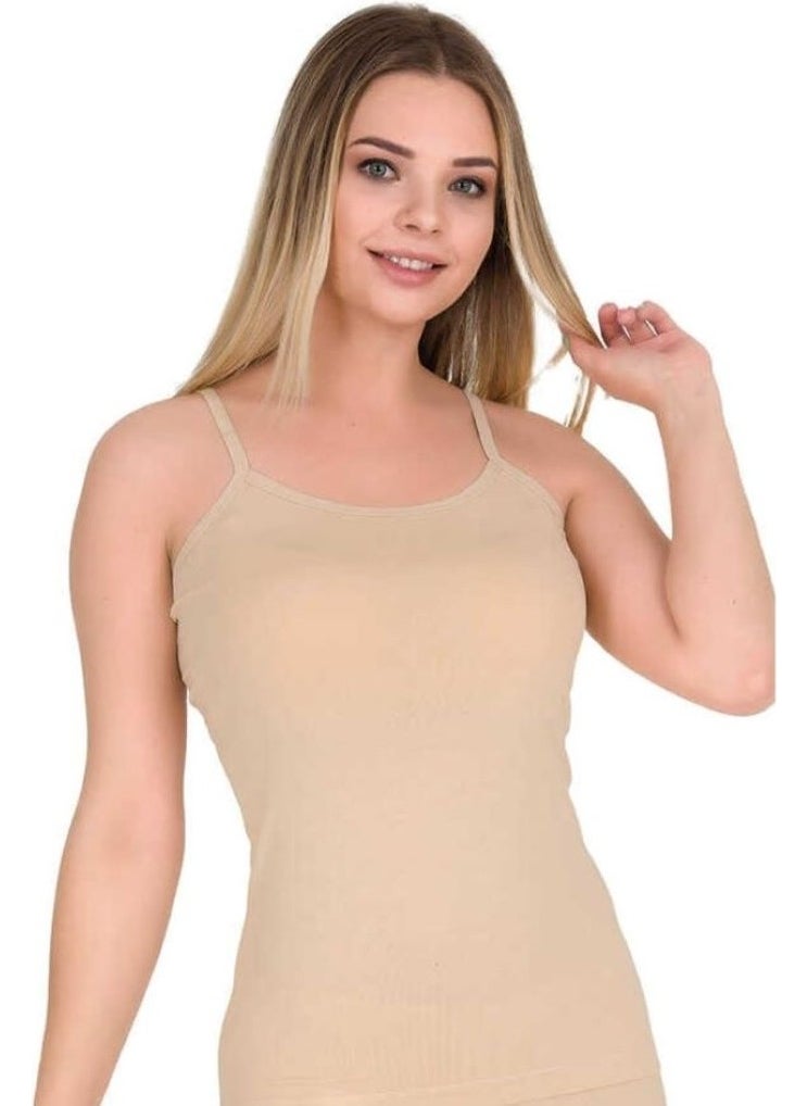Clear 4-Piece (4 Pieces) Skin Color Lycra Women's Rope Suspender Undershirt