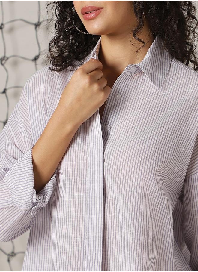 Women Comfort Opaque Striped Casual Shirt