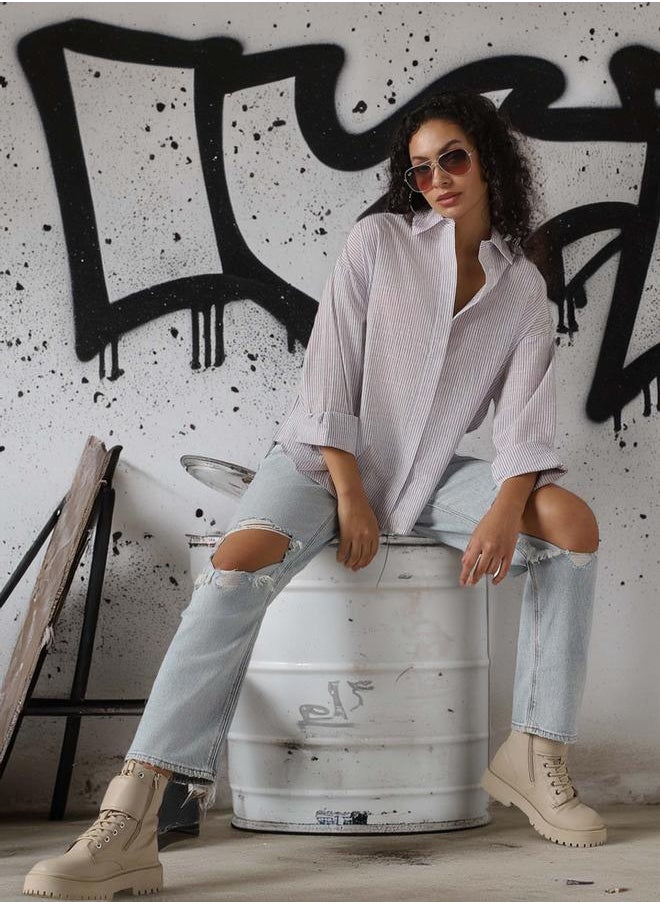 Women Comfort Opaque Striped Casual Shirt