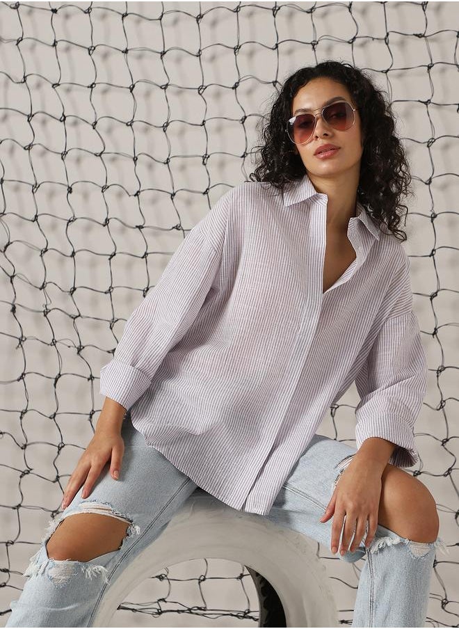 Women Comfort Opaque Striped Casual Shirt