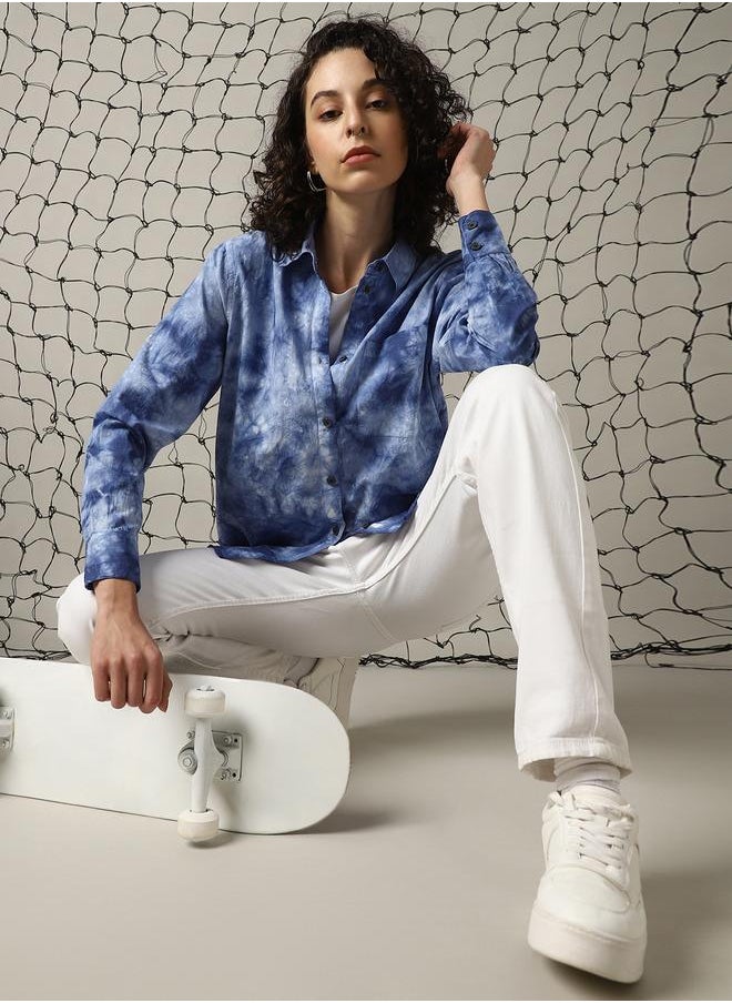 Women Oversized Fit Cotton Tye Dye wash Casual Shirt