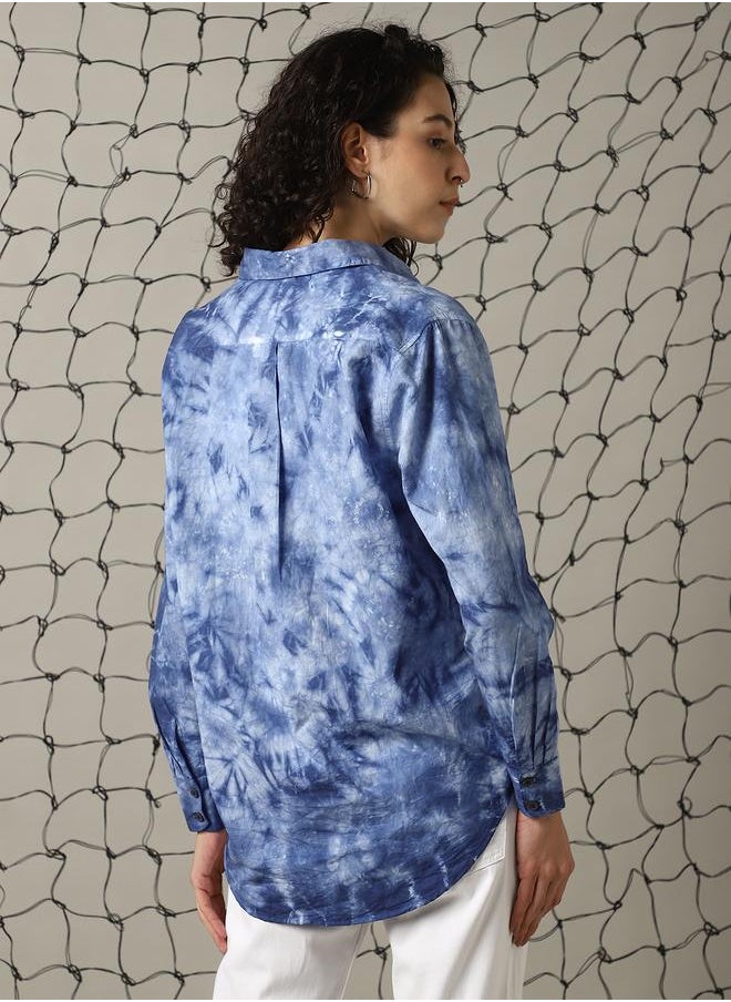 Women Oversized Fit Cotton Tye Dye wash Casual Shirt