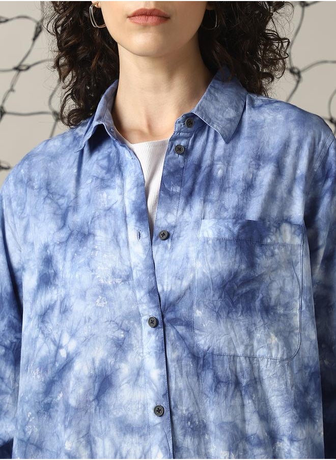 Women Oversized Fit Cotton Tye Dye wash Casual Shirt