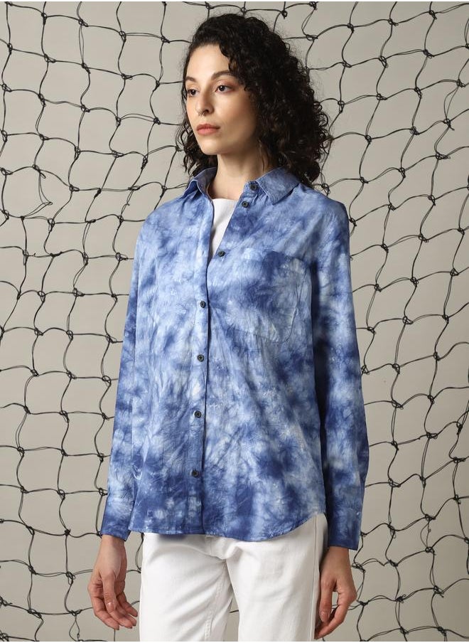 Women Oversized Fit Cotton Tye Dye wash Casual Shirt