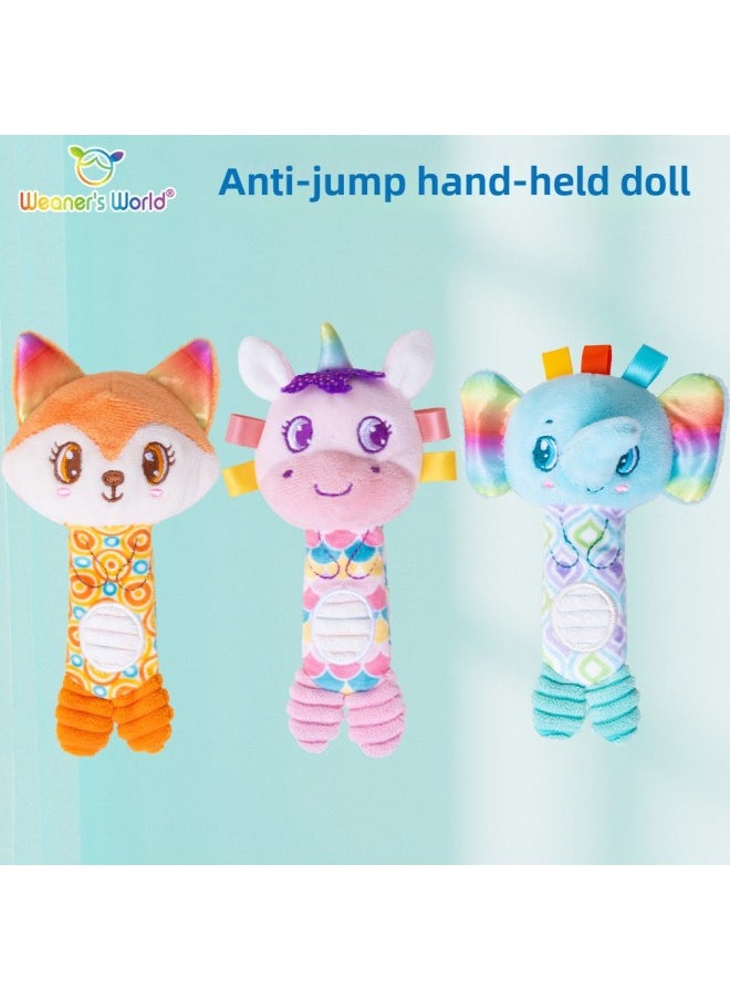 Baby Anti-Jumping Hand-held Circle Doll Unicorn Newborn Baby Soothing Hand-held Rope Toy Sleeping Artifact Band-Color:Fox (pack Of 2)