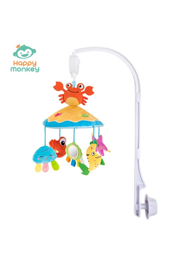 Happy Monkey Newborn Music Bed Bell Rotatable Baby Toy Bedside Bell Baby Music Bell-Color:Music Turning Bell—crab