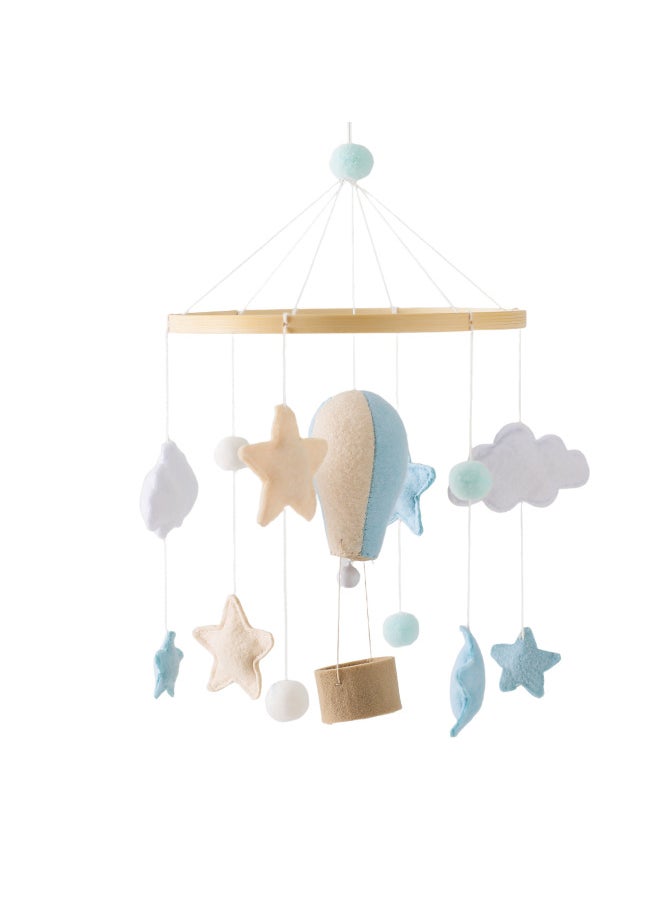 Nordic Style Newborn Children's Room Decoration Baby Bed Bed Hanging Felt Hot Air Balloon Shape Bed Bell Wind Chimes-Color:Cloud Hot Air Balloon Bed Bell