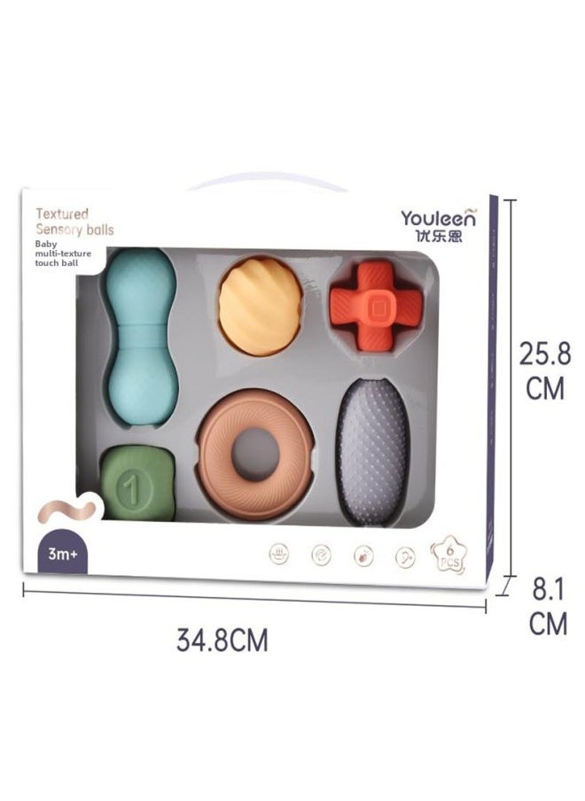 Genuine Youleen Rattle Set Tooth Gel March-December Newborn Baby Gift Full Moon Gift MengMeng Chicken Soothing Gift Box-Color:5310 Baby Multi-textured Touch Ball