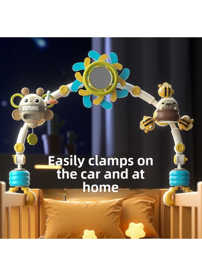 Newborn Hanging Bed Bell Bed Clip Bracket Diy Adjustable Detachable Baby Car Hanging Bed Pendant Toy Rattle-Color:Versailles Garden Bedside Rattle