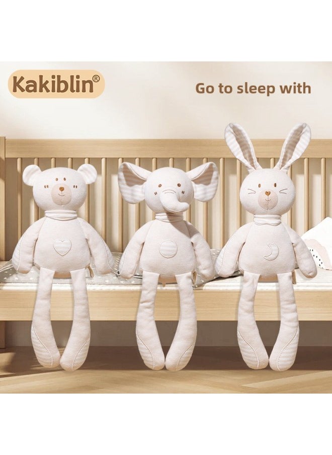 Kakiblin Baby Soothing Gift Box Suit Organic Cotton Toys Newborn Soothing Supplies Full Moon Hundred Days Gift-Color:Organic Cotton Pacifying 4-Piece Set-Lele Elephant