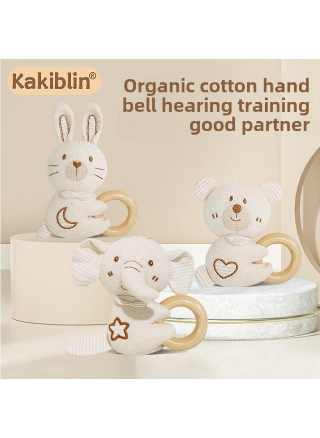 Kakiblin Baby Soothing Gift Box Suit Organic Cotton Toys Newborn Soothing Supplies Full Moon Hundred Days Gift-Color:Organic Cotton Pacifying 4-Piece Set-Lele Elephant