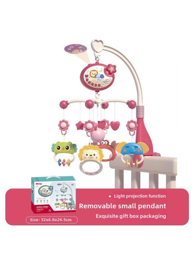 Baby Bed Bell Toy 0-1 Baby Music Rotating Bedside Bell Newborn Bed Hanging Rattle Toy-Color:BY688-41 Stars Bedside Bell Light Powder Remote Control Paragraph [Chinese Color Box] Packing Quantity 36