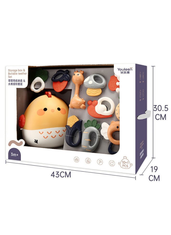 Youleen Newborn Baby Rattle 0-6 Months Baby Educational Early Education Grip Training Teether Biting Toy-Color:9332 Cute Tiger Newborn Soothing Gift Box