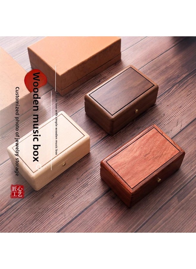 DIY Print Photo Wooden Jewelry Box Music Box Birthday Gift For Girlfriend Creative Music Box-Color:Maple (J276B)-necklace Flannel-Dimensions:Music: The Moon Represents My Heart