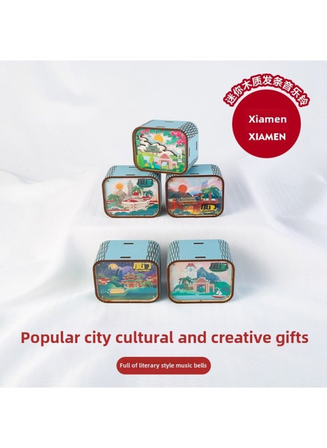 Original Chongqing Wuhan Changsha Nanjing Xiamen Beijing Tianjin Xi'an Music Box Clockwork Music Box Music Bell-Color:Hangzhou West Lake 3-Dimensions:67mm*53mm*40mm