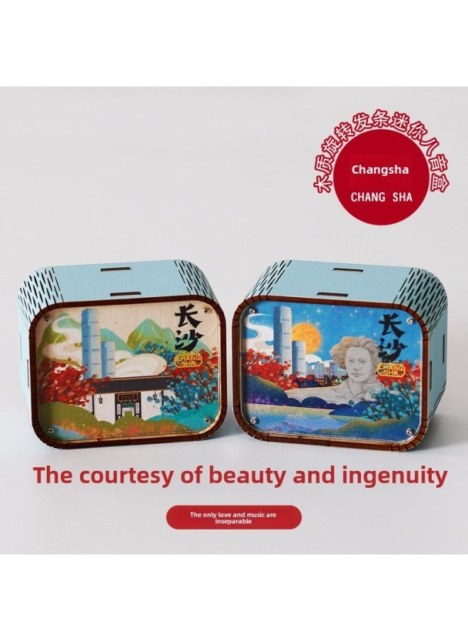 Original Chongqing Wuhan Changsha Nanjing Xiamen Beijing Tianjin Xi'an Music Box Clockwork Music Box Music Bell-Color:Wuhan 2-Dimensions:67mm*53mm*40mm