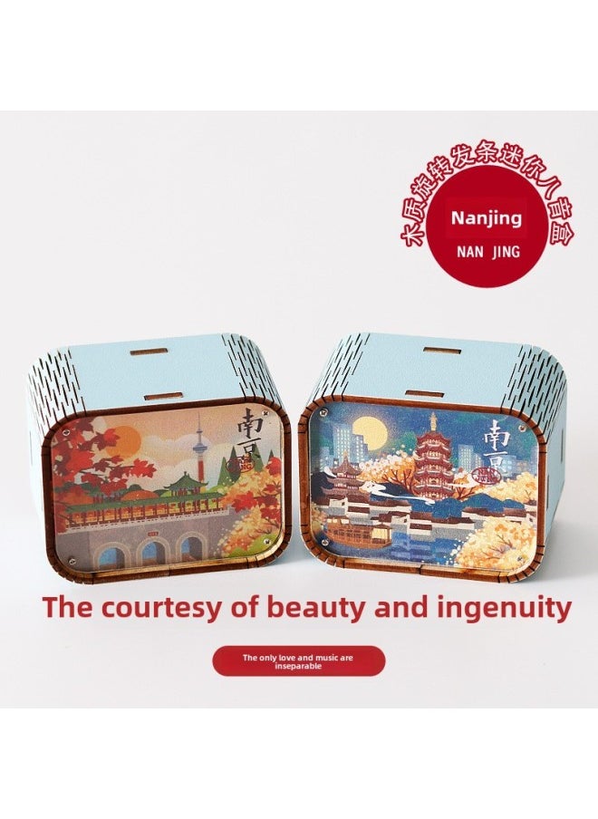 Original Chongqing Wuhan Changsha Nanjing Xiamen Beijing Tianjin Xi'an Music Box Clockwork Music Box Music Bell-Color:Wuhan 2-Dimensions:67mm*53mm*40mm
