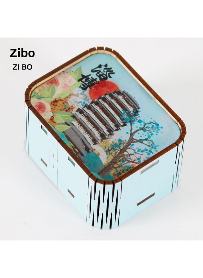 Original Chongqing Wuhan Changsha Nanjing Xiamen Beijing Tianjin Xi'an Music Box Clockwork Music Box Music Bell-Color:Zibo 2-Dimensions:67mm*53mm*40mm