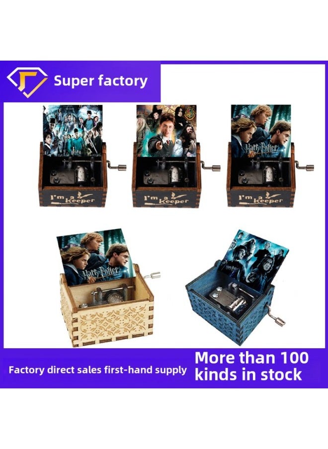 Source Harry Potter Hedwig Hand Wooden Music Box Mini Music Box Creative Birthday Gift-Color:Black Color Harry 13-Size:6.4X5.2X4.2cm