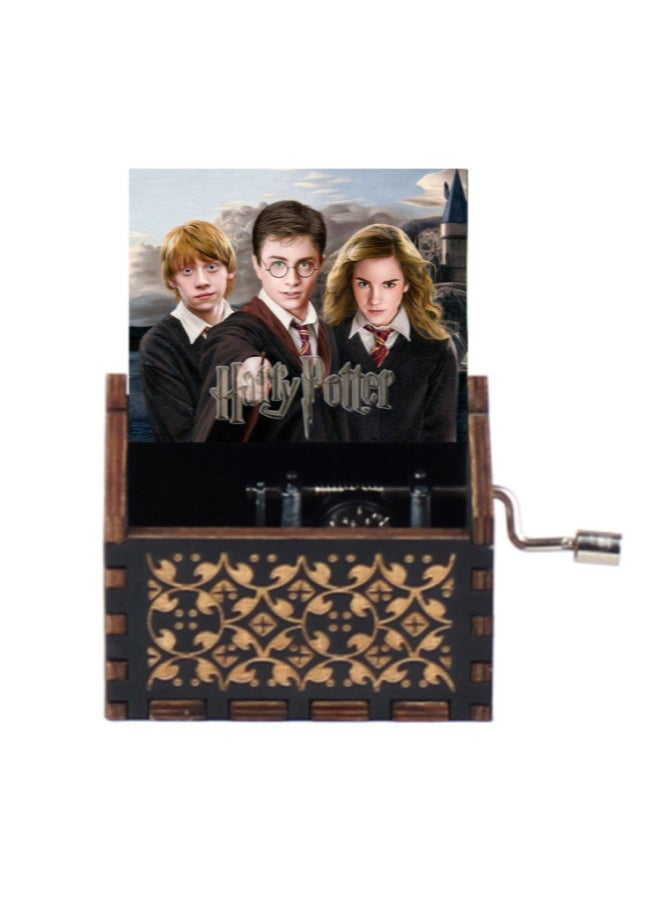 Source Harry Potter Hedwig Hand Wooden Music Box Mini Music Box Creative Birthday Gift-Color:Black Color Harry 13-Size:6.4X5.2X4.2cm