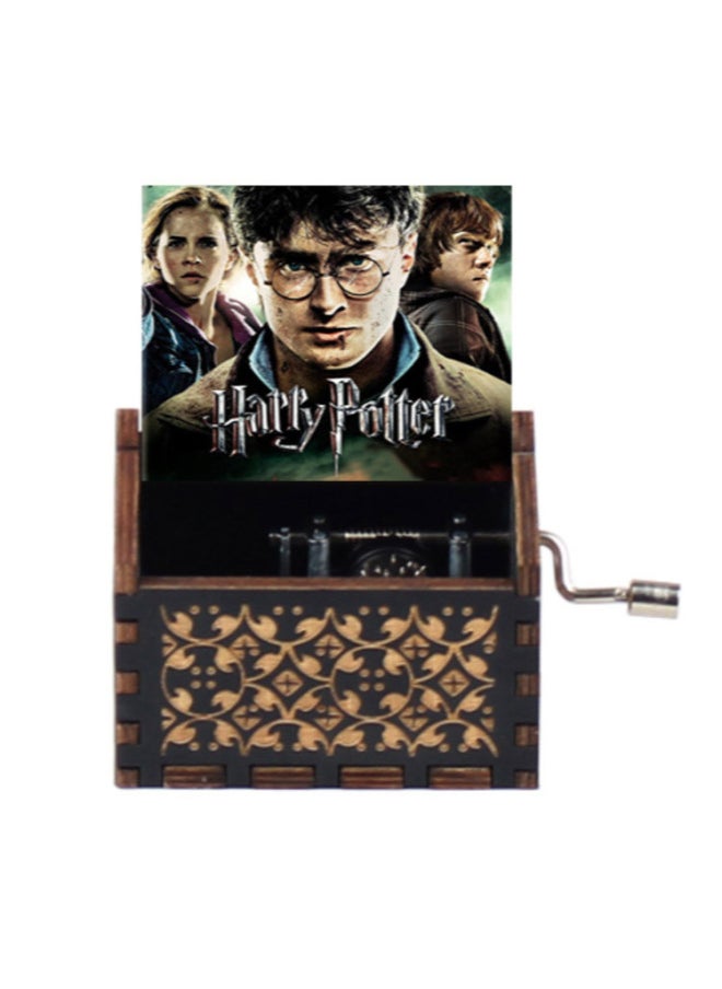 Source Harry Potter Hedwig Hand Wooden Music Box Mini Music Box Creative Birthday Gift-Color:Black Color Harry 13-Size:6.4X5.2X4.2cm