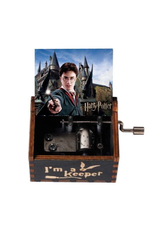 Source Harry Potter Hedwig Hand Wooden Music Box Mini Music Box Creative Birthday Gift-Color:Black Color Harry 13-Size:6.4X5.2X4.2cm