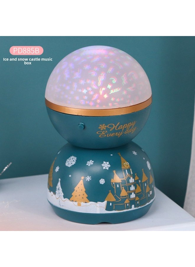 Piano Music Box Creative Retro Phonograph Desktop Decoration Simulation Model Sewing Machine Furniture Atmosphere Wine Cabinet Ceremony-Color:885 Small Projection Trojan Green