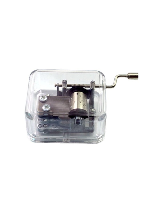 Acrylic Hand-cranked Transparent Music Box Creative Gift For Children's Birthday Diy Toy Student Eight-tone Music Box-Color:Qianhe Qianxun Opening Song