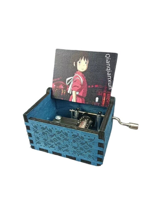Classical Wooden Music Box Hand-cranked Cartoon Series Eight-tone Music Box Ornament Diy Fine Craftsmanship Gift-Color:Red Dragon Ball