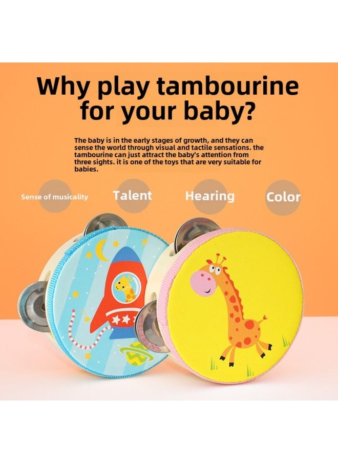 Orff Percussion Instrument Xinjiang Dance Kindergarten Teaching Aids Hand Clap 4 Inch Tambourine Children's Toys 10cm Drum-Color:10cm Strawberry