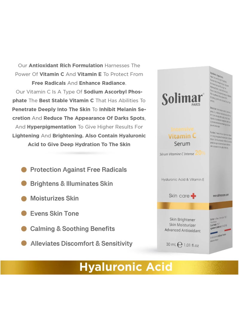 Solimar Paris Intensive Vitamin C Serum – Brightening & Antioxidant Face Serum, 30ml