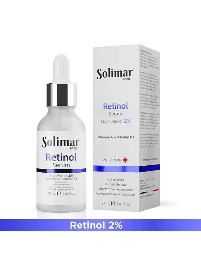 Solimar Paris Retinol Serum 30ml – Exfoliates, Reduces Fine Lines & Unclogs Pores