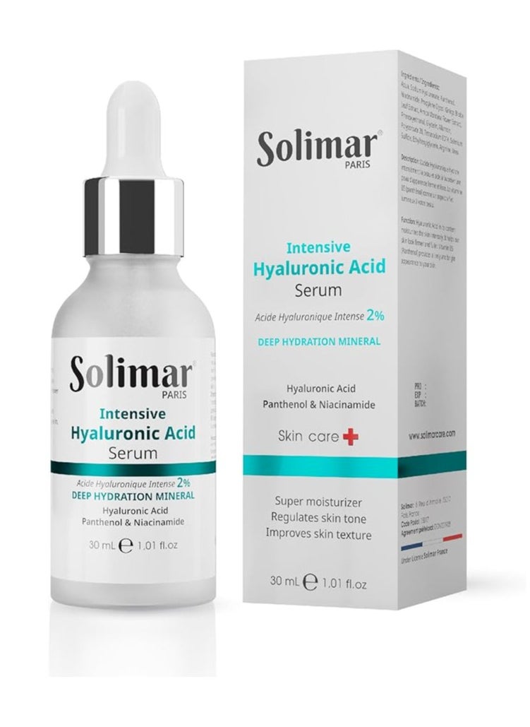 Solimar Paris Hyaluronic Acid Serum – Intense Hydration & Skin Plumping Booster, 30ml