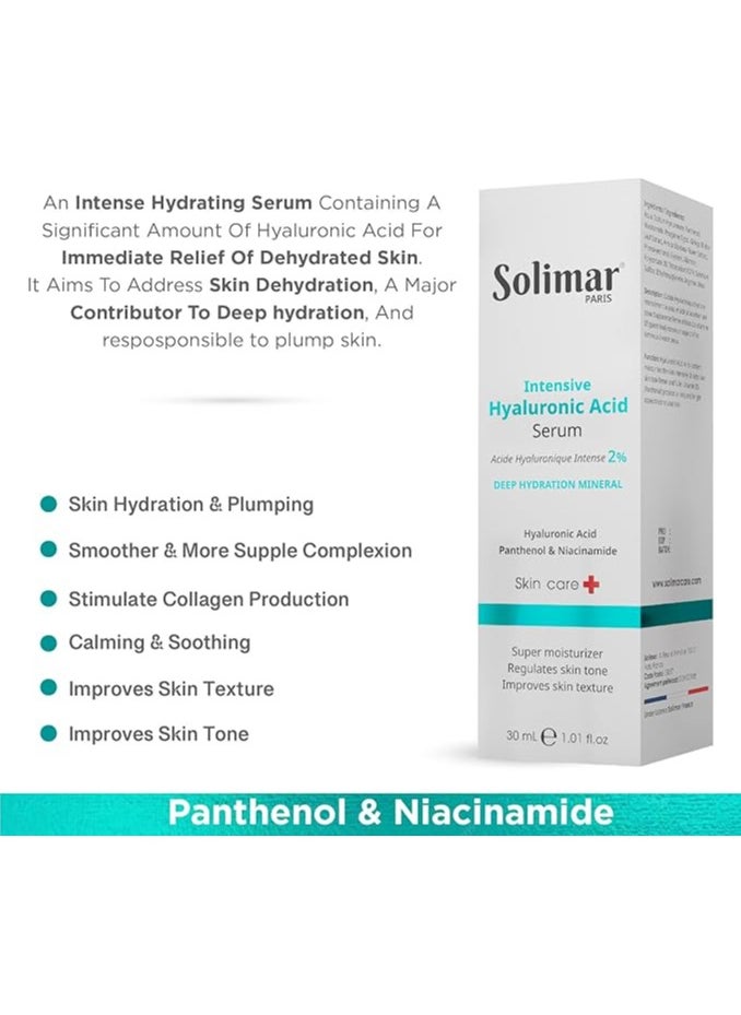 Solimar Paris Hyaluronic Acid Serum – Intense Hydration & Skin Plumping Booster, 30ml