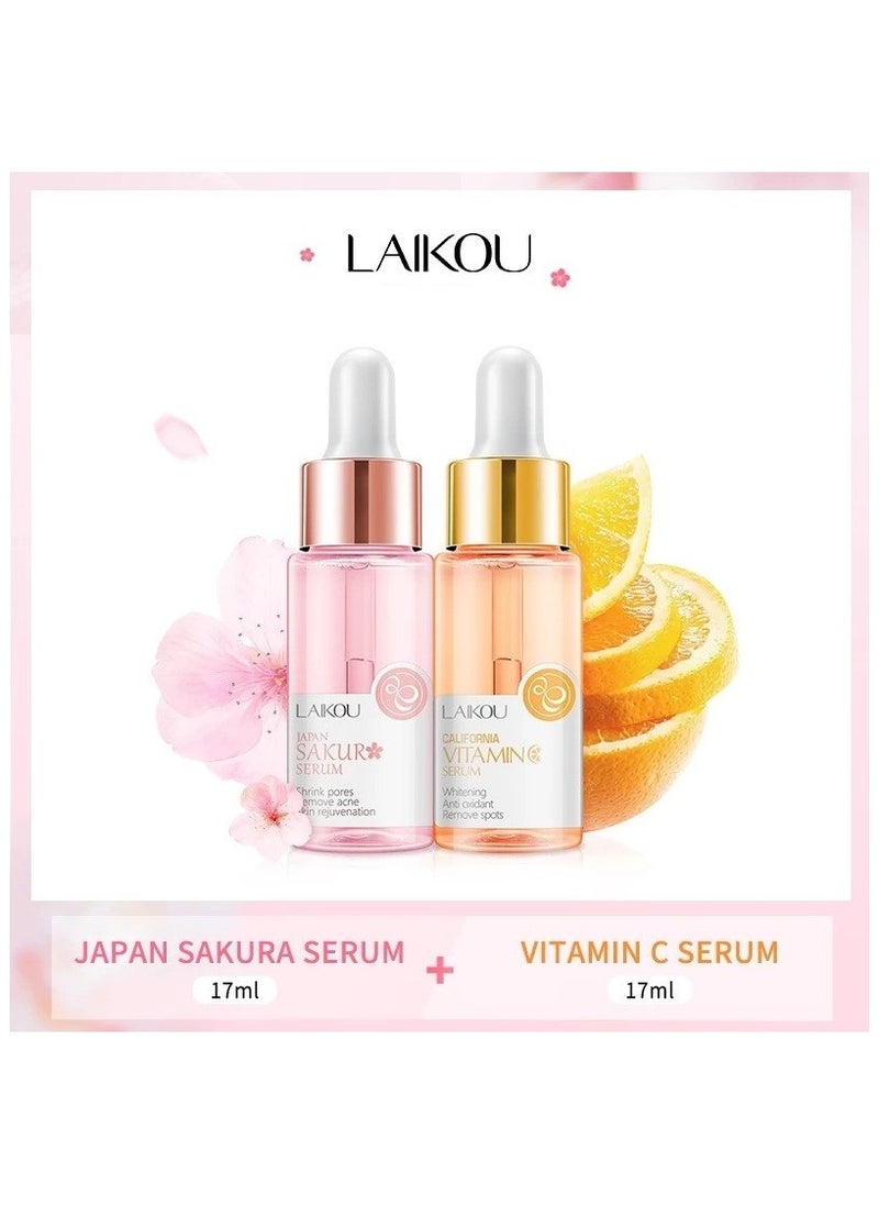 LAIKOU VC Whitening + Sakura Serum Vitamin C Essence Brightening Reduce Redness