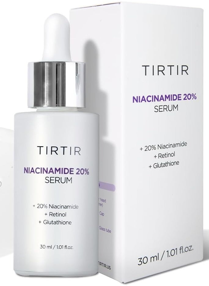 TIRTIR Niacinamide 20% Serum 30ml – Brightening & Skin Tone Correcting Serum for Dark Spots, Acne Scars & Hyperpigmentation – Korean Skincare for Smooth, Even Skin Tone