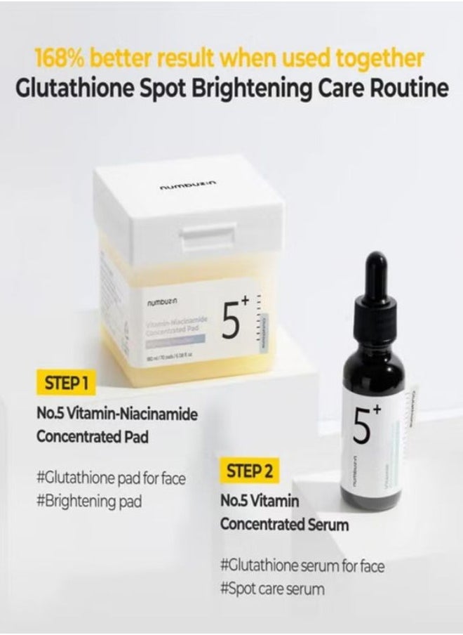 Numbuzin No.5 Vitamin-niacinamide Concentrated Pad 180ml (70 Pads