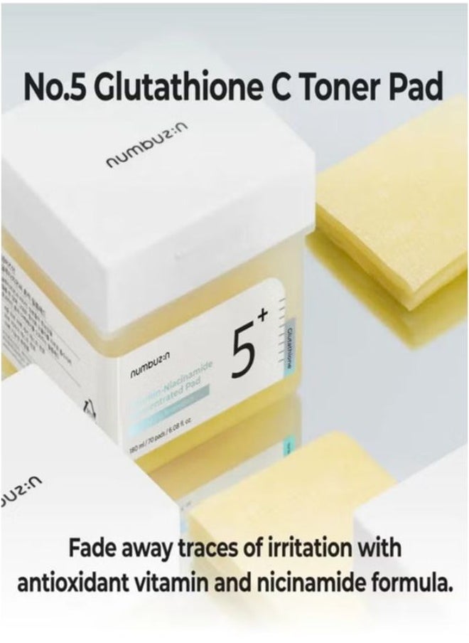 Numbuzin No.5 Vitamin-niacinamide Concentrated Pad 180ml (70 Pads
