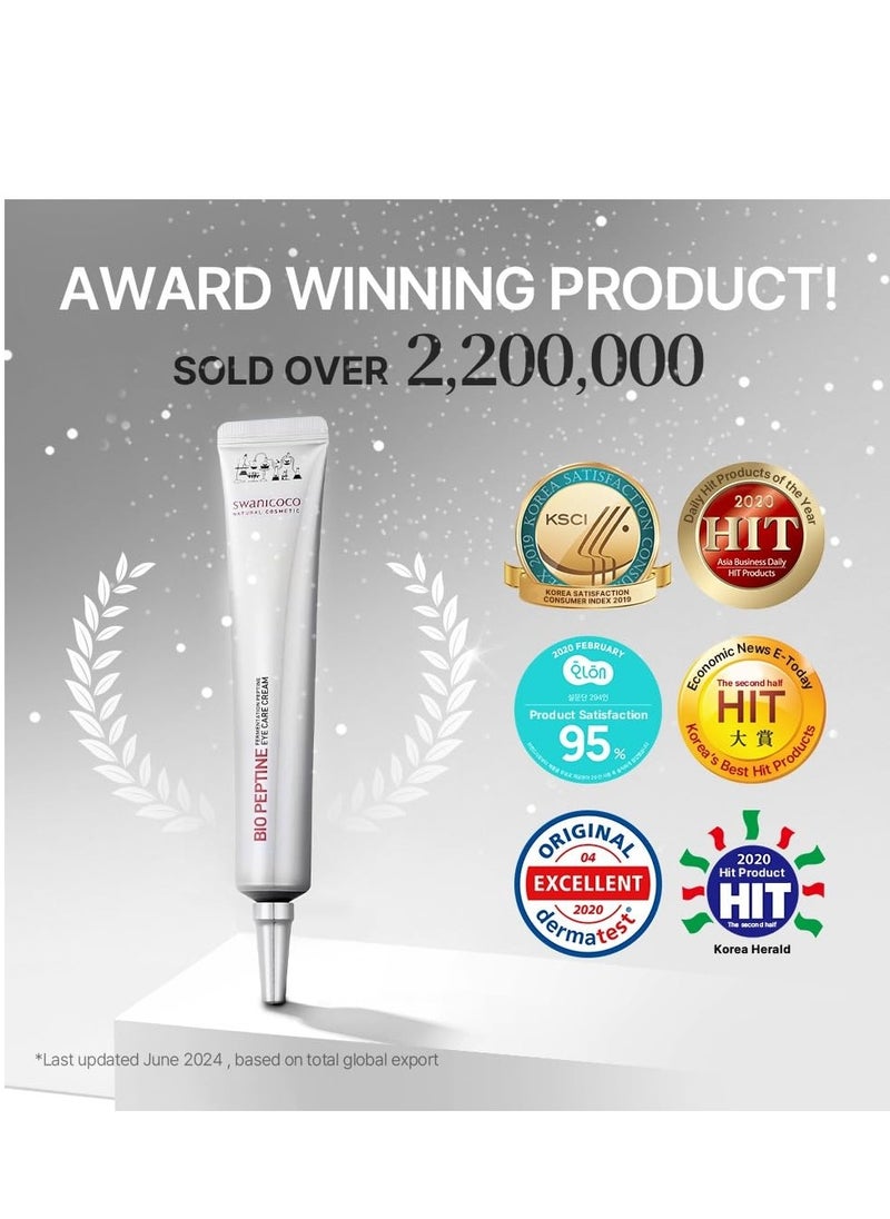 Pregnancy Safe Fermentation Peptine Eye Care Cream Under Eye Cream with 8 Peptides and Niacinamide, Anti Aging Eye Cream for Wrinkles & Crows Feet Korean Skincare 20ml 0.68 Fl Oz